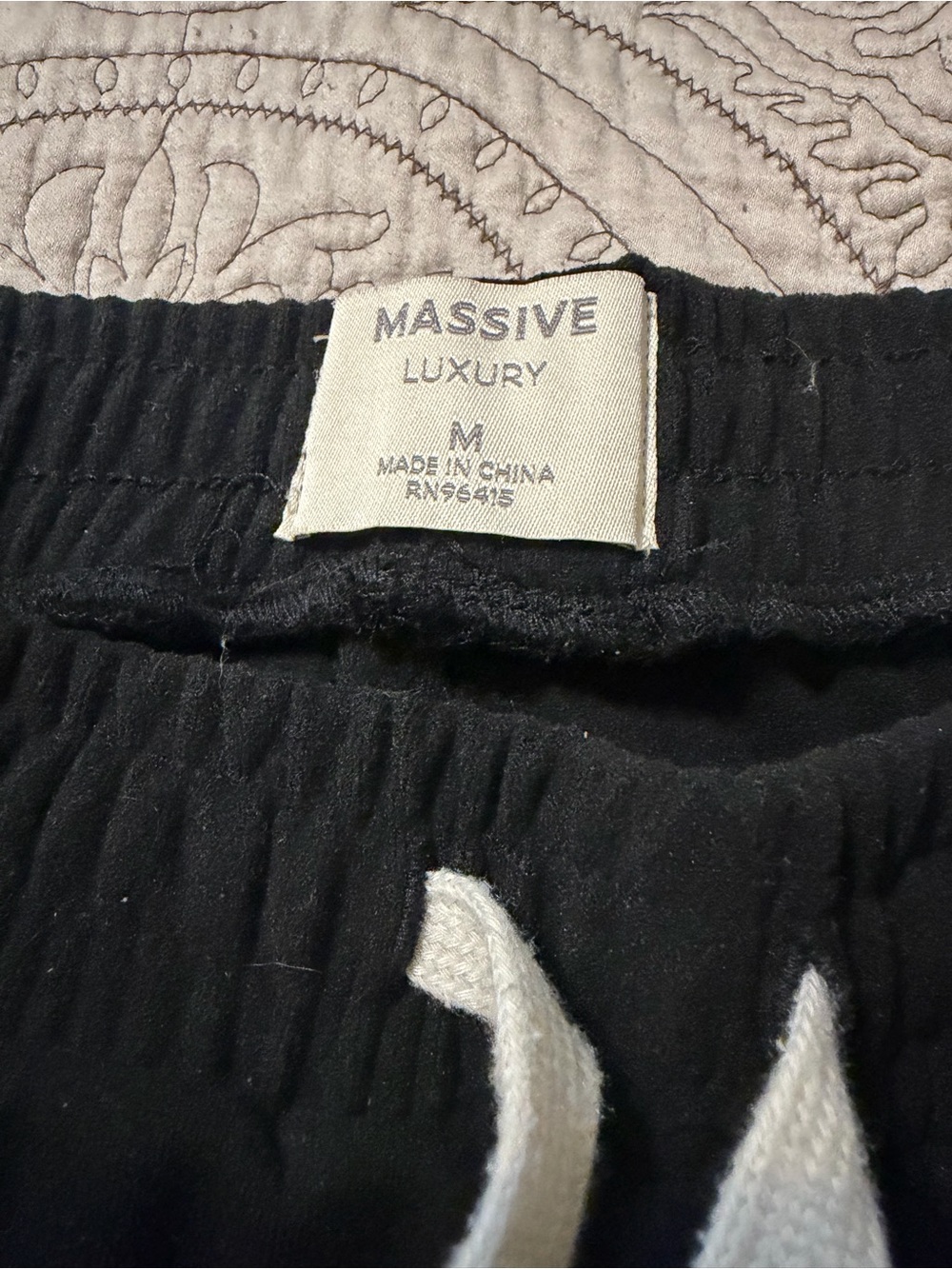 Massive Luxury Men’s Black Athletic Drawstring Shorts